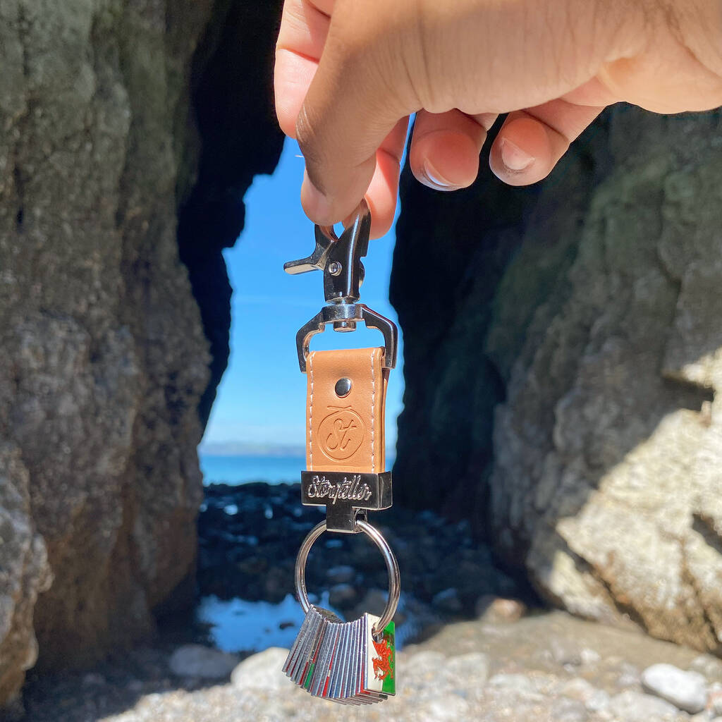 The Storyteller FlagMate® Brown | Collectible Keepsake Keyring | Handcrafted in the UK