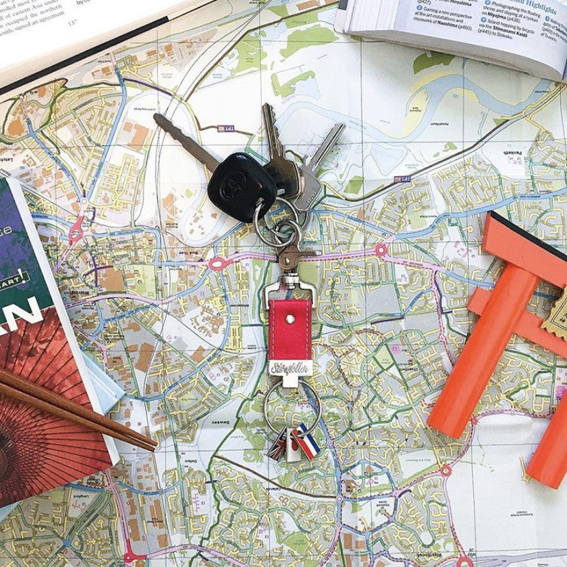 The Storyteller FlagMate® Red | Collectible Keepsake Keyring | Handcrafted in the UK